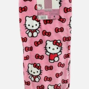 Hello Kitty Charming Bow Pink and White Cloud Throw Blanket